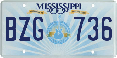 MS license plate BZG736