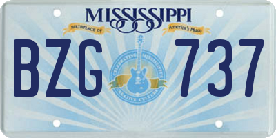 MS license plate BZG737