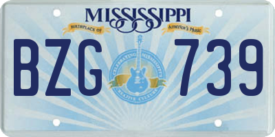 MS license plate BZG739