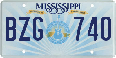 MS license plate BZG740