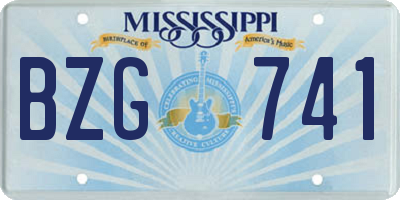 MS license plate BZG741