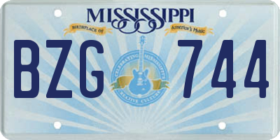 MS license plate BZG744