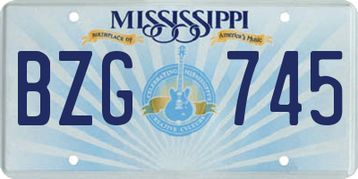 MS license plate BZG745