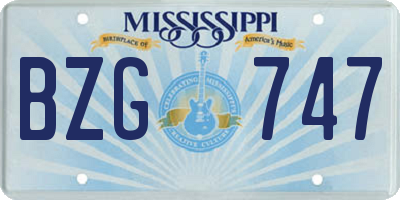 MS license plate BZG747
