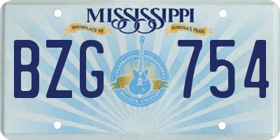 MS license plate BZG754