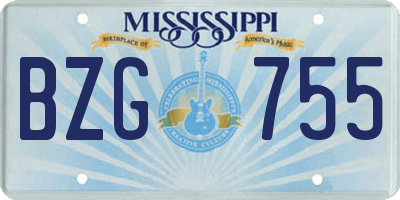 MS license plate BZG755