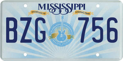 MS license plate BZG756