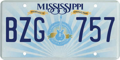 MS license plate BZG757