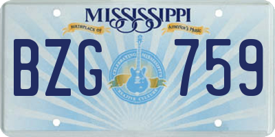 MS license plate BZG759