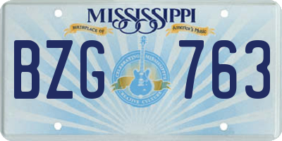MS license plate BZG763