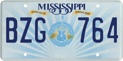MS license plate BZG764