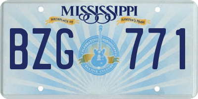 MS license plate BZG771