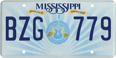 MS license plate BZG779