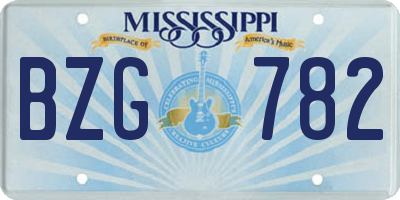 MS license plate BZG782