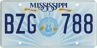 MS license plate BZG788