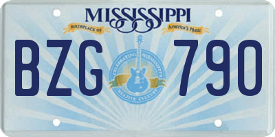 MS license plate BZG790