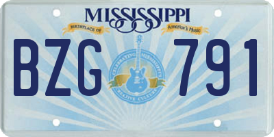 MS license plate BZG791