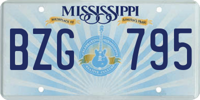 MS license plate BZG795
