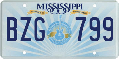 MS license plate BZG799