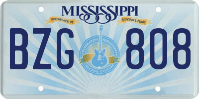 MS license plate BZG808