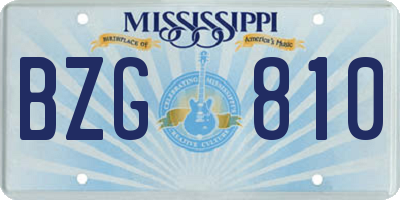 MS license plate BZG810
