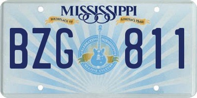 MS license plate BZG811