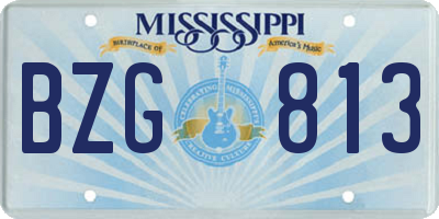 MS license plate BZG813