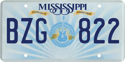 MS license plate BZG822