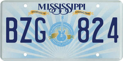 MS license plate BZG824