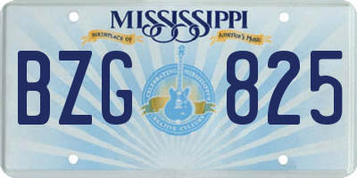 MS license plate BZG825