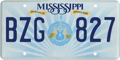 MS license plate BZG827