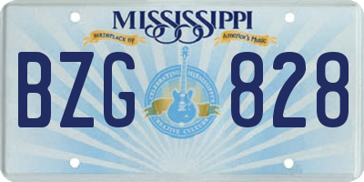 MS license plate BZG828