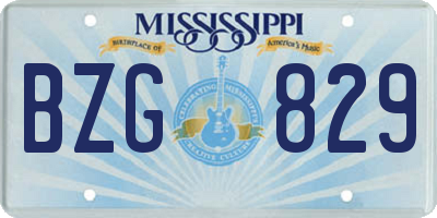 MS license plate BZG829