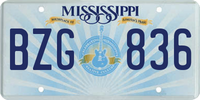 MS license plate BZG836
