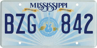 MS license plate BZG842