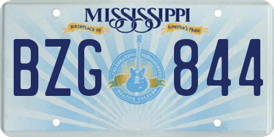 MS license plate BZG844