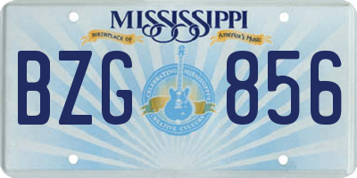 MS license plate BZG856