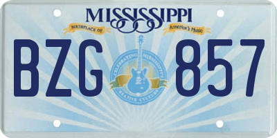 MS license plate BZG857