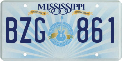MS license plate BZG861