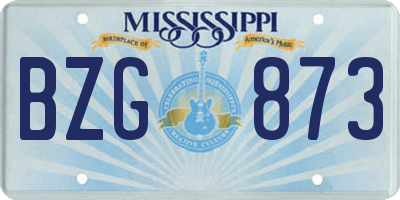 MS license plate BZG873