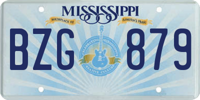MS license plate BZG879