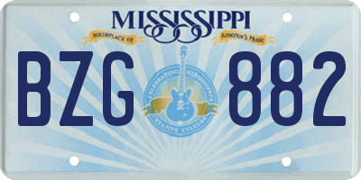 MS license plate BZG882