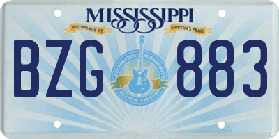 MS license plate BZG883