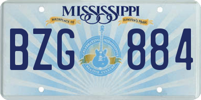MS license plate BZG884