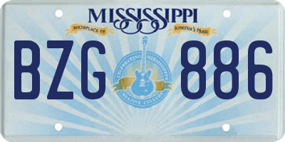 MS license plate BZG886