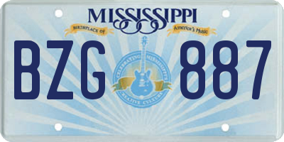 MS license plate BZG887