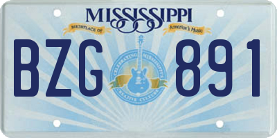 MS license plate BZG891