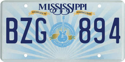 MS license plate BZG894