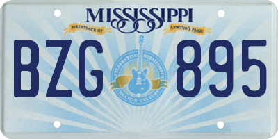 MS license plate BZG895