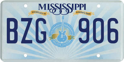 MS license plate BZG906